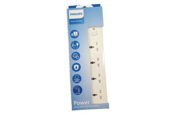 PHILIPS POWER STRIP 4 OUTLET 2M CORD WHITE