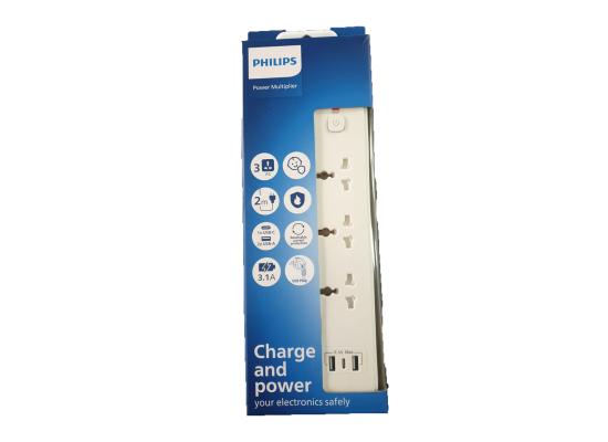 PHILIPS POWER STRIP 3 OUTLET 2M 1XUSB C  + USB-A2