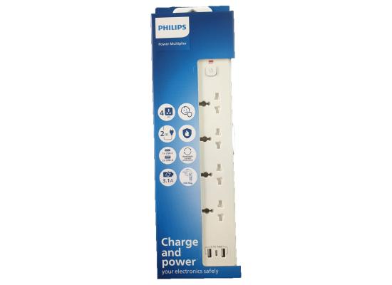 PHILIPS POWER STRIP 4 OUTLET 2M 1XUSB C  + USB-A2