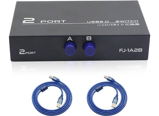 Data switch  2 Port USB 2.0 Share Switch High Quality Switcher Selector Box Hub For PC Scanner Printer FJ-1A2B