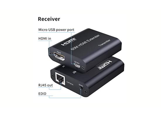 EXTENDER HDMI OVER CAT6 60M & USB WITH POWER 