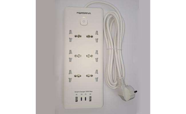 LINKOMN MARSRIVA POWER STRIP 6 OUTLET 2 USB 2TYPE C 3M-EU