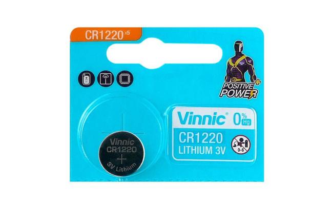 VINNIC BATTERY CR1220 LITHIUM 3V