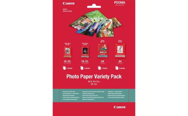 Canon VP-101 PHOTO PAPER VARIETY PACK 4X6 AND A4 20 SHEET