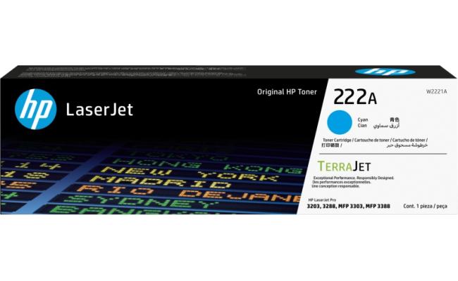 HP 222A Cyan Original LaserJet Toner Cartridge(W2221A)(Original)