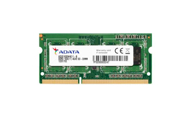 ADATA Retail 4GB DDR3 So DIMM 1600 512x8
