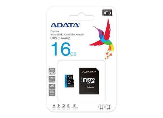 ADATA 10 Class Memory Card Read Up To 85 MB/s Premier 16GB MicroSDHC / SDXC UHS-L