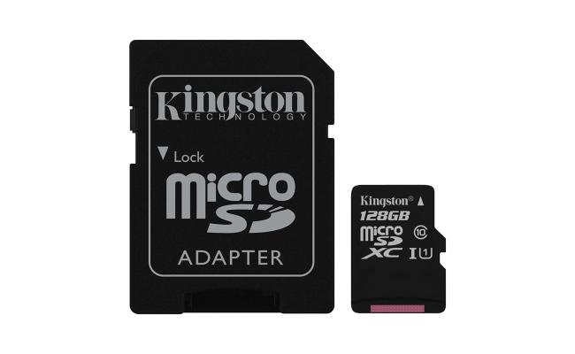 Kingston Digital 128GB MicrosdXC Class 10 UHS-I 45MB/S Read Card With SD Adapter