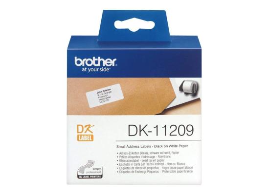 Genuine Brother DK-11209 Label Roll – Black On White, 29mm X 62mm