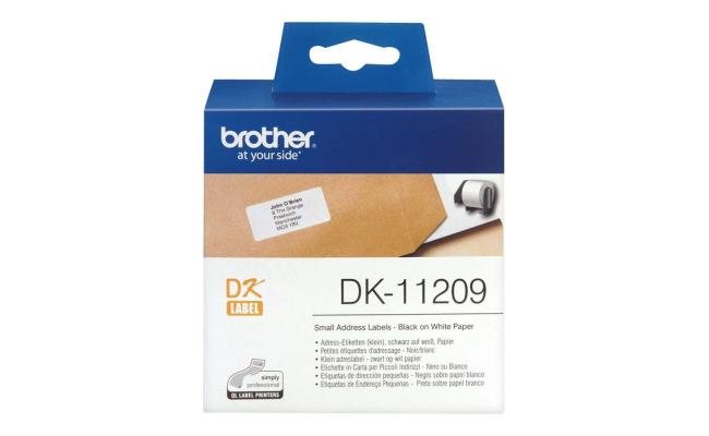 Genuine Brother DK-11209 Label Roll – Black On White, 29mm X 62mm