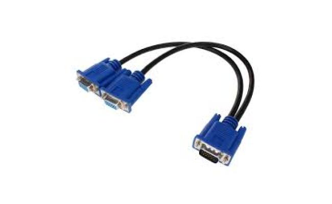 Adapter Cable VGA Male to Dual VGA Female Y