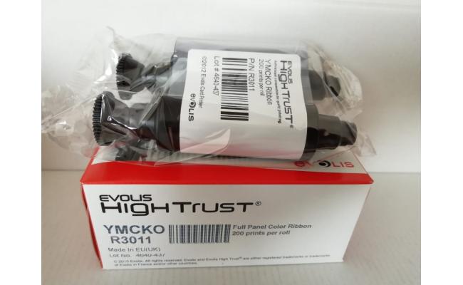 Ymcko Color Ribbon For Evolis R3011 R3011C Printer 200 Full Color Print (Original)