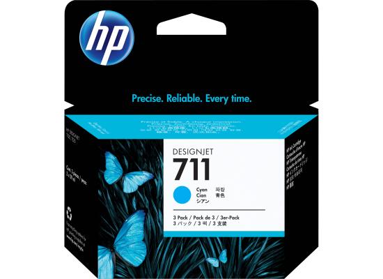 HP 711 3-Pack 29-ML Cyan Ink Cartridge (T120-T520)
