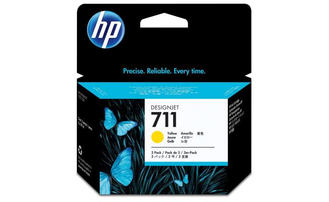 HP 711 29-ML YELLOW INK CARTRIDGE (T120-T520)